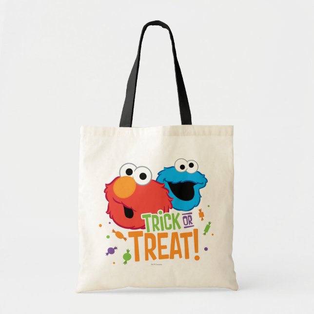 Bolsa Tote Monstro de Biscoitos e Elmo - Truque ou Tratar (Frente)