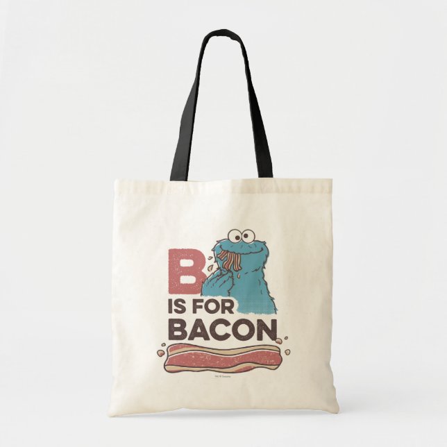 Bolsa Tote Monstro de cookies | B é para Bacon (Frente)