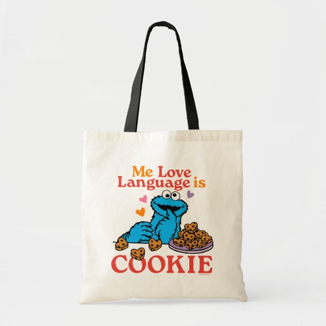 Bolsa Tote Monstro de cookies | Citação do dia de os namorado (Frente)