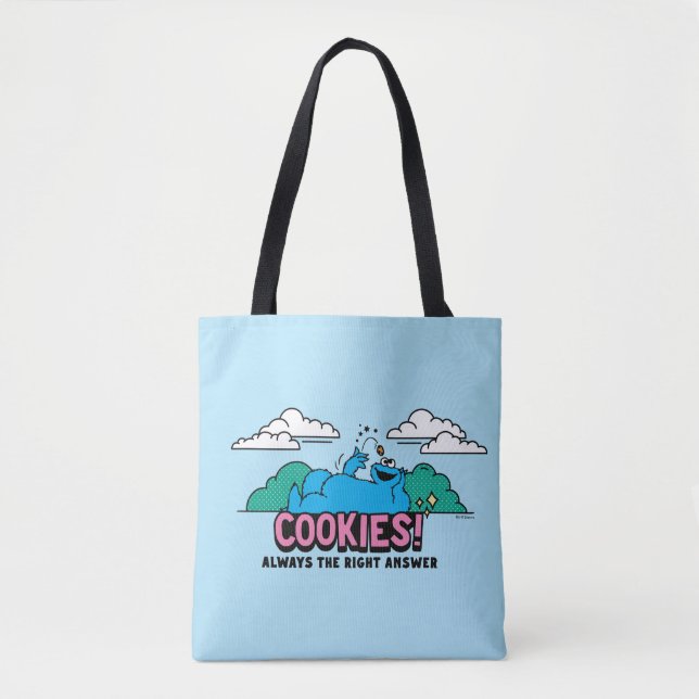 Bolsa Tote Monstro de cookies | Cookies Sempre a resposta cer (Frente)