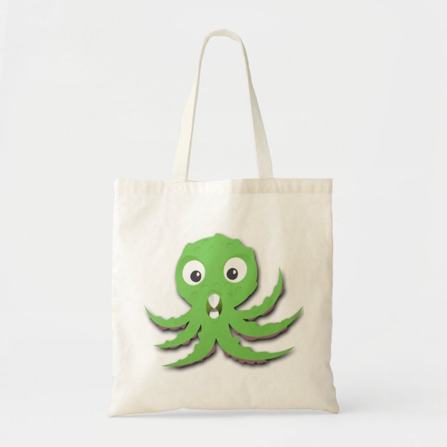 Bolsa Tote Monstro de mar verde bonito (Frente)