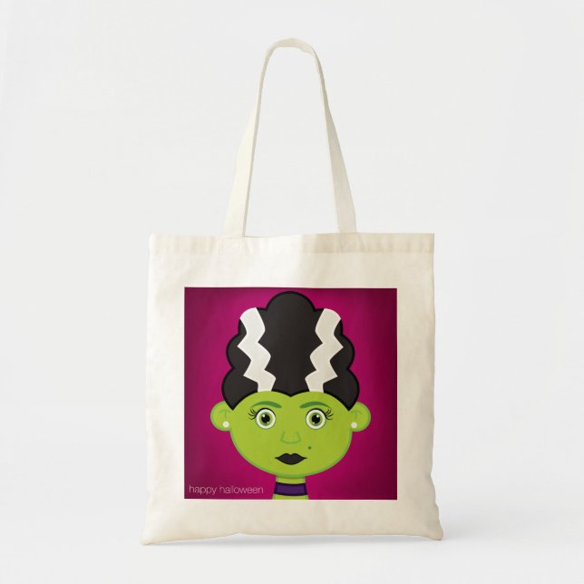 Bolsa Tote Monstro de menina verde (Frente)