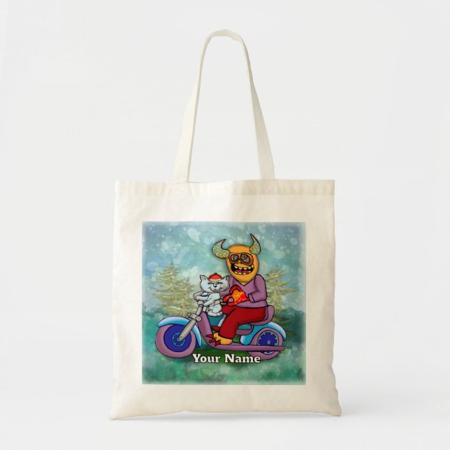 Bolsa Tote Monstro de Motocicleta (Frente)