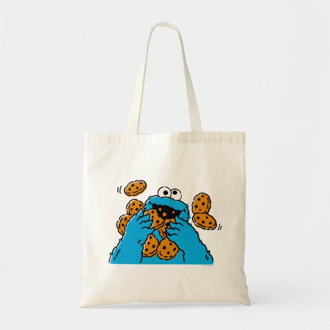 Bolsa Tote Monstro dos Biscoitos Comendo Todos os Biscoitos (Frente)