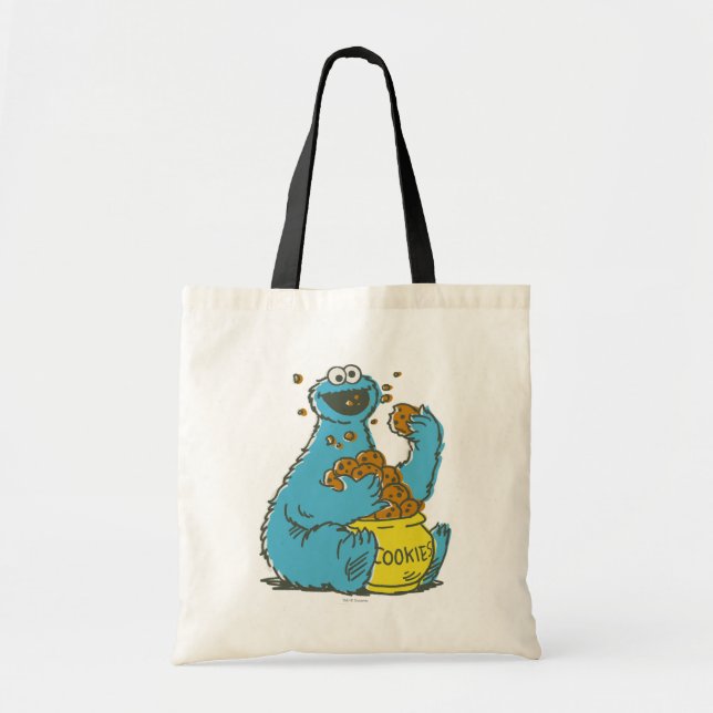 Bolsa Tote Monstro dos Biscoitos Vintage (Frente)