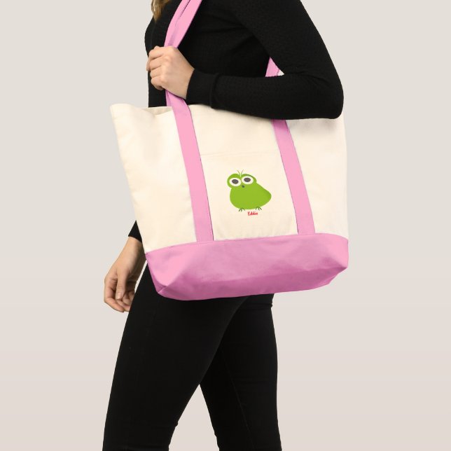 Bolsa Tote Monstro Fofo Personalizado Menina  (Frente (produto))