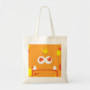 Bolsa Tote Monstro Laranja Kawaii Face Tote Bag