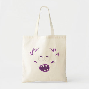 Bolsa Tote Monstro Roxo Kawaii Face Tote Bag