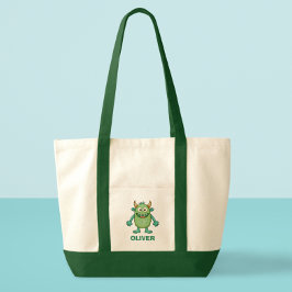 Bolsa Tote Monstro Verde Fofo Personalizado