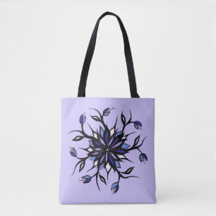 Bolsa Tote Monstros E Dentes De Mandala Floral Gótica