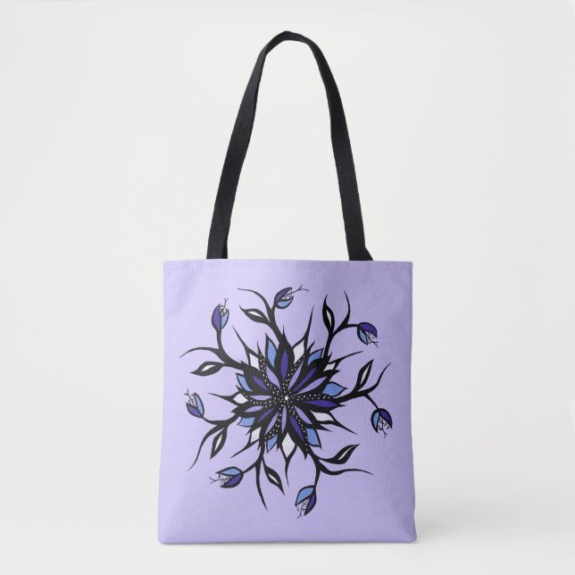 Bolsa Tote Monstros E Dentes De Mandala Floral Gótica (Frente)