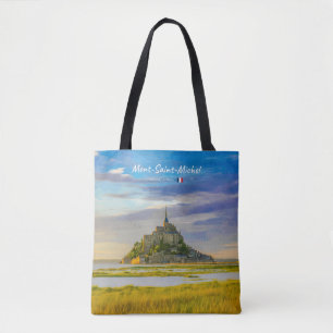 Bolsa Tote Mont-Saint-Michel, França - Abadia Medieval