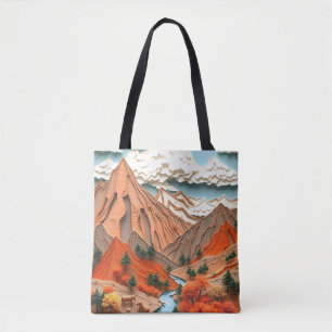 Bolsa Tote Montagem 03: Montanhas Laranja