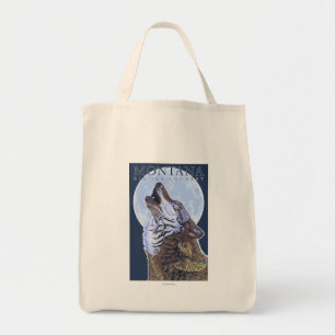 Bolsa Tote Montana -- Lobo grande de CountryHowling do céu