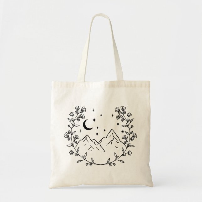 Bolsa Tote Montanha Floral Wreath (Frente)