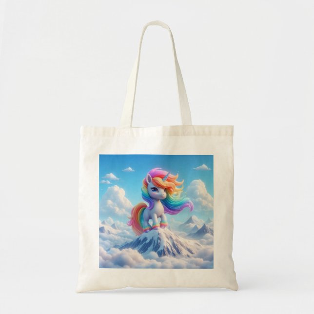 Bolsa Tote Montanha Magic Rainbow Unicorn (Frente)