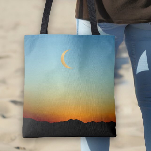 Bolsa Tote Montanha Montanha Luminosa, Glossa, Sunset (Criador carregado)