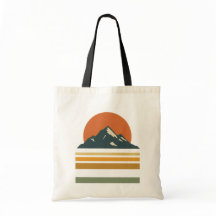 Bolsa Tote Montanha Pôr do Sol Vintage