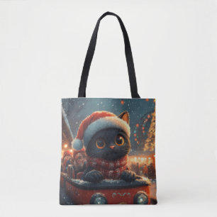 Bolsa Tote Montanha Russa de Gato Preto de Natal