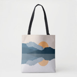 Bolsa Tote Montanhas azuis no lago