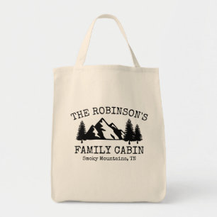 Bolsa Tote Montanhas de Árvores de Cabina Familiares Silhoue