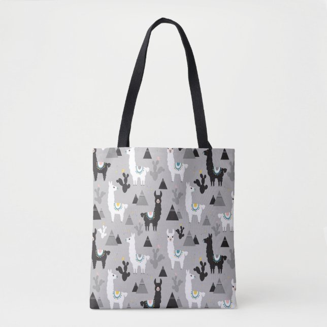 Bolsa Tote Montanhas de lama cactus, padrão perfeito. (Frente)