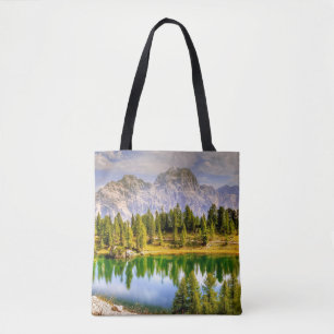 Bolsa Tote Montanhas Dolomitas e Paisagem Deslumbrante do Lag