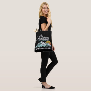 Bolsa Tote Montanhas Estão Chamando Eu Devo Ir Retro 80s
