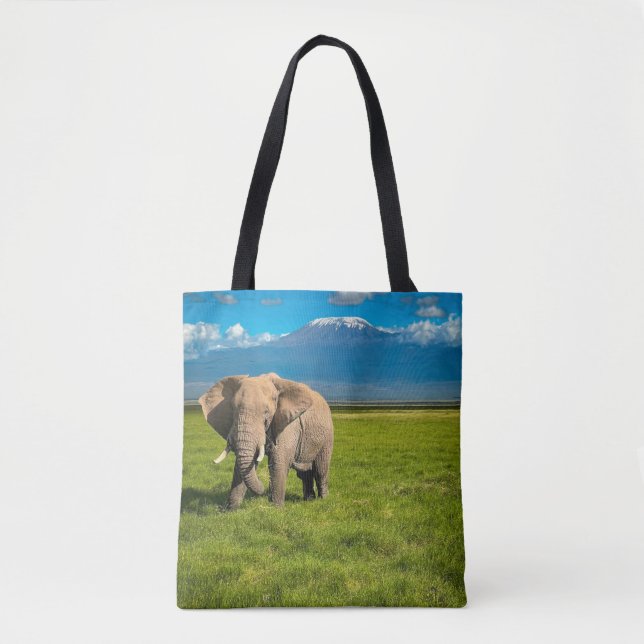 Bolsa Tote Montanhas | Monte Kilimanjaro Tanzânia, África (Frente)