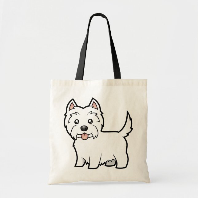 Bolsa Tote Montanhas ocidentais Terrier branco dos desenhos (Frente)
