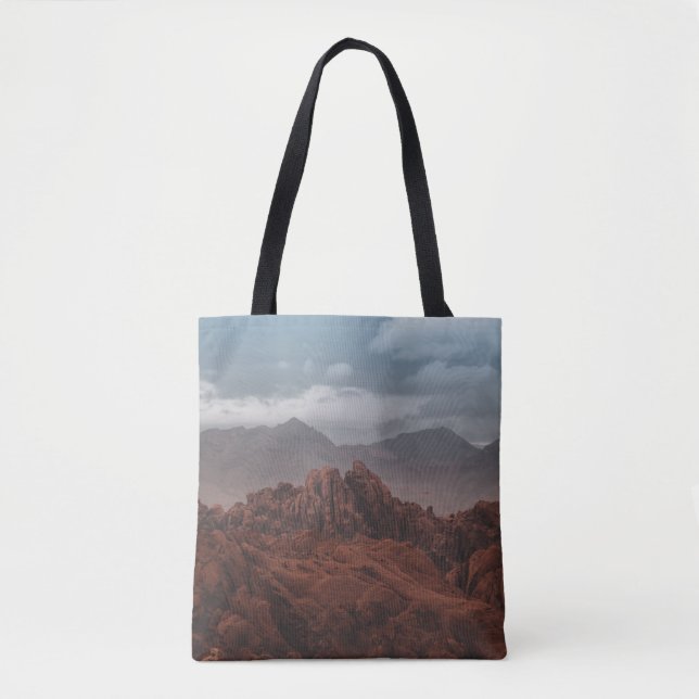 BOLSA TOTE MONTANHAS ROCKY SOB PELES DE CINZA (Frente)