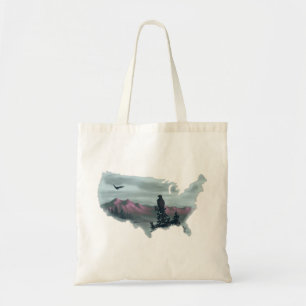 Bolsa Tote Montanhas roxas através do Saco de Tota da Terra