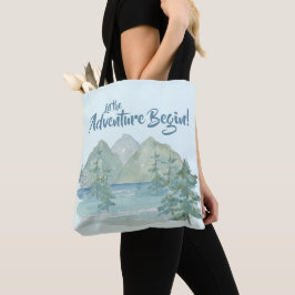 Bolsa Tote Montanhas Russas Deixam A Aventura Começar Azul