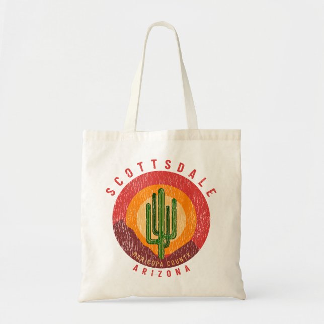 Bolsa Tote Montanhas Scottsdale Arizona Cactus (Frente)