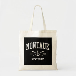 Bolsa Tote Montauk NY Vintage Atravessou Oars & Barcos