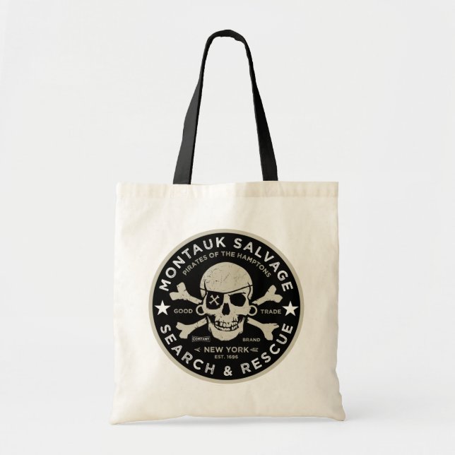 Bolsa Tote Montauk Salvage Co. Logotipo Tote Bag (Frente)