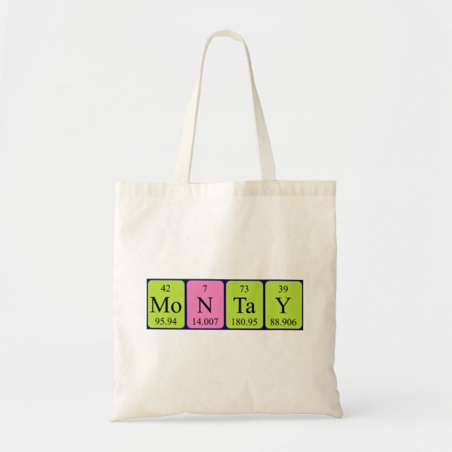 Bolsa Tote Montay periódico nome da mesa tote bag (Frente)