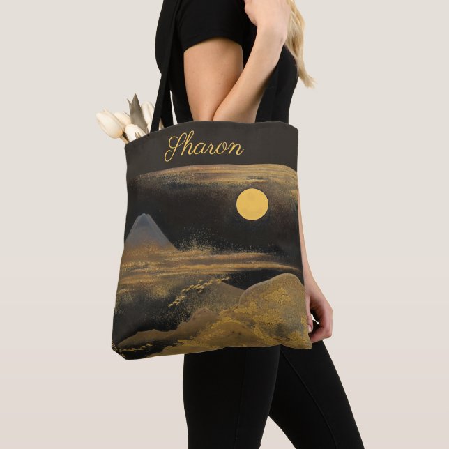Bolsa Tote Monte Fuji na Lua - Ouro: (Close Up)