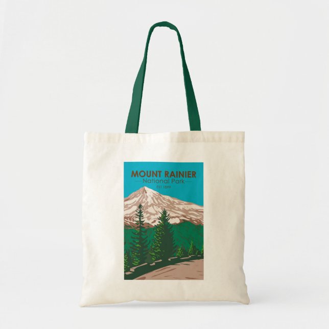 Bolsa Tote Monte Rainier National Park Washington Vintage (Frente)