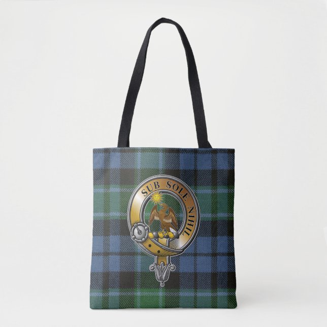 Bolsa Tote Monteith Tartan & Crachá (Frente)