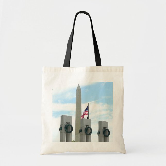 Bolsa Tote Monumento a Washington e Memorial da II Guerra Mun (Frente)