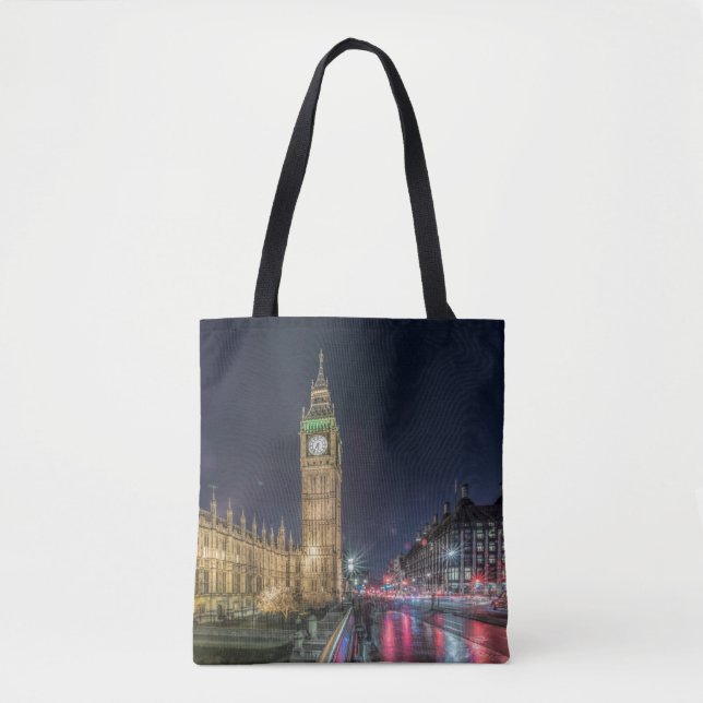Bolsa Tote Monumentos | Big Ben à Noite (Frente)