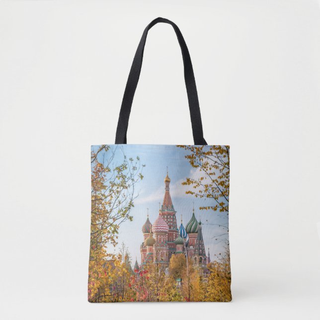 Bolsa Tote Monumentos | Ruas. Catedral de Basil em Moscou (Frente)