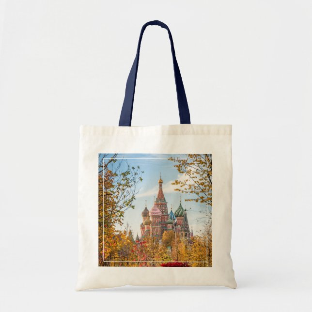 Bolsa Tote Monumentos | Ruas. Catedral de Basil em Moscou (Frente)