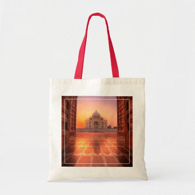 Bolsa Tote Monumentos | Taj Mahal, Índia à Sunset (Frente)