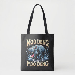 Bolsa Tote Moo Deng Ride the Moo Deng Funny Hippo