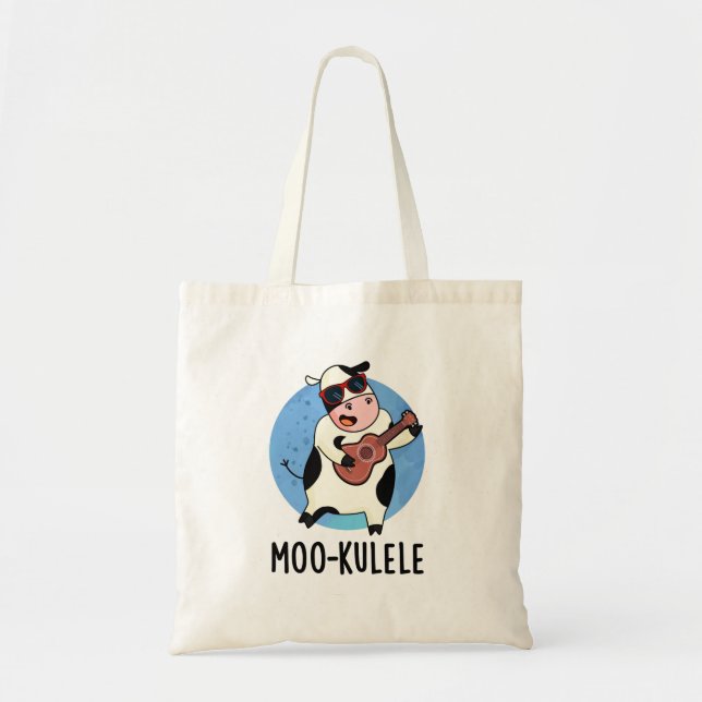Bolsa Tote Moo-kulele Funny Ukulele Cow Pun (Frente)