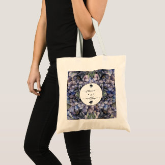 Bolsa Tote Moody Black Floral Classic Couple Names Wedding