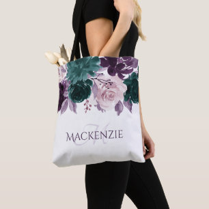 Bolsa Tote Moody Boho   EggPlant Purple e Teal Rosa