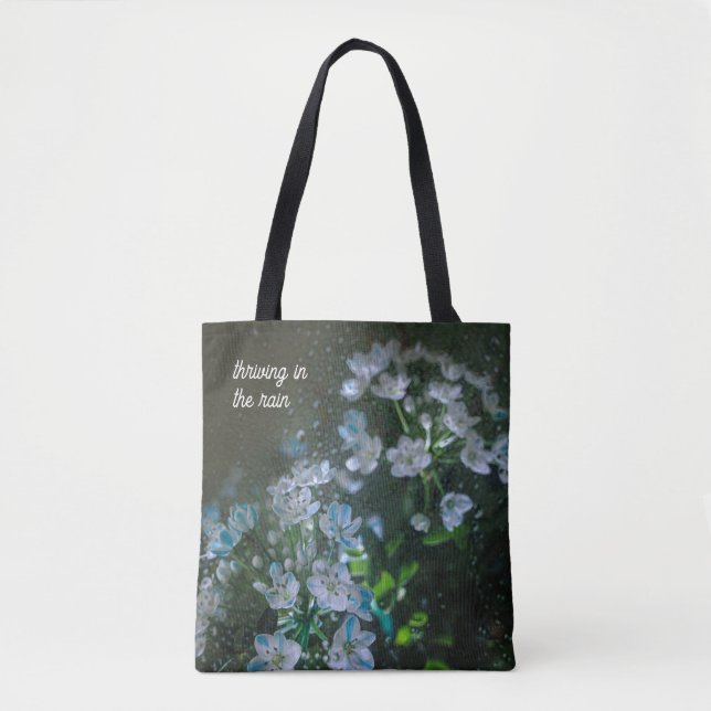 Bolsa Tote Moody Floral Rain (customizable text) (Frente)
